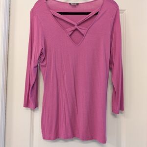 Women's Light Purple V-Neck Top